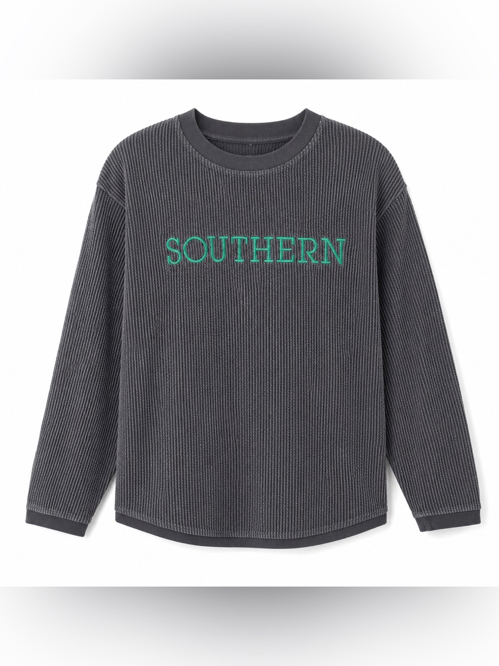 MV Sport Gray Sweatshirt with Green Southern Lettering